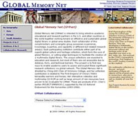 A screen shot of the Global Memory Net