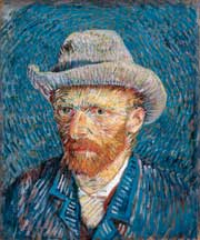 Self-Portrait in a Gray Felt Hat: Three Quarters to the Left, September 1887–October 1887. Courtesy The Van Gogh Museum.
